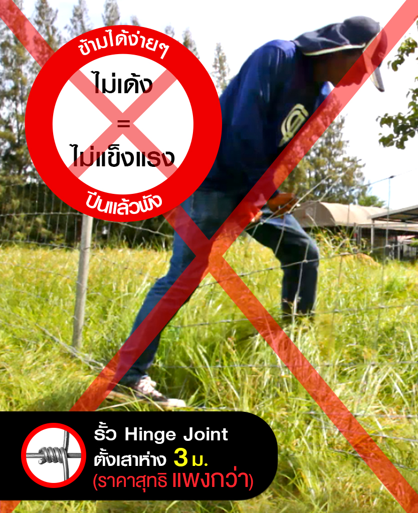 รั้วตาข่าย ยี่ห้ออื่น ข้ามได้ง่ายๆ